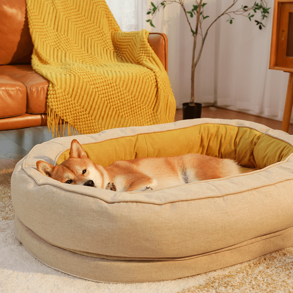 Funny Fuzzy Luxury Waterproof Pet Bed Soft Plush Cushion Anti-Slip Bottom — Main Image