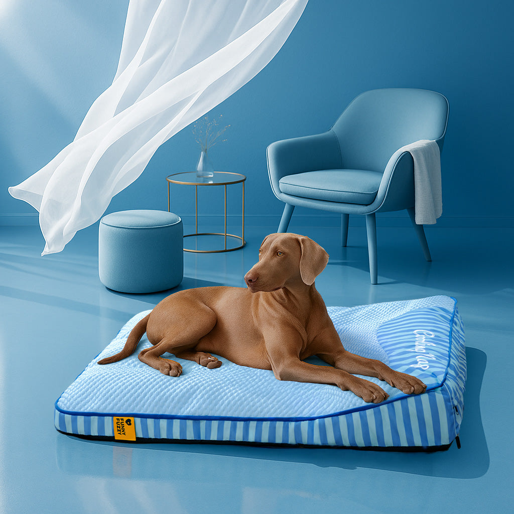 FUNNYFUZZY Orthopedic Dog Bed Blue Gel Memory Foam Washable Cover Large Size Pet Mattress — Image 12