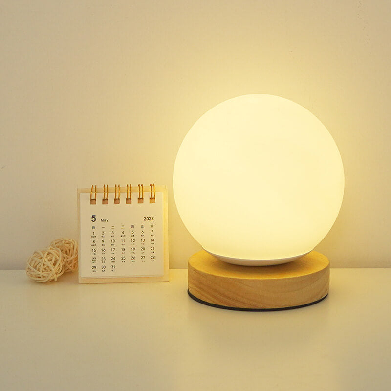 Crystal Globe Table Lamp with Wooden Base - Elegant Home Decor Lighting — Image 13