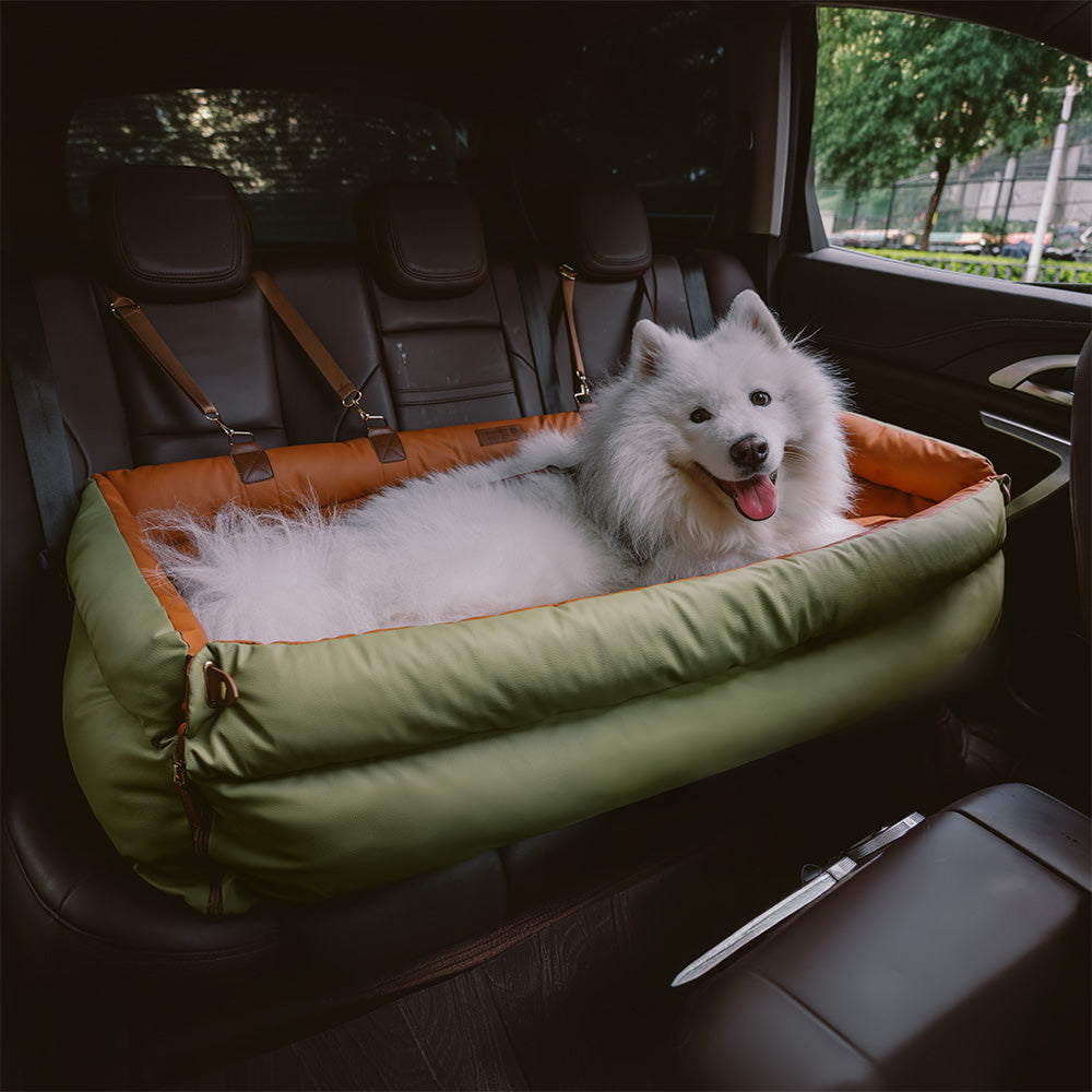Funny Fuzzy Pet Car Seat Carrier Green Waterproof Anti-Scratch Travel Bed for Dogs Cats — Image 13