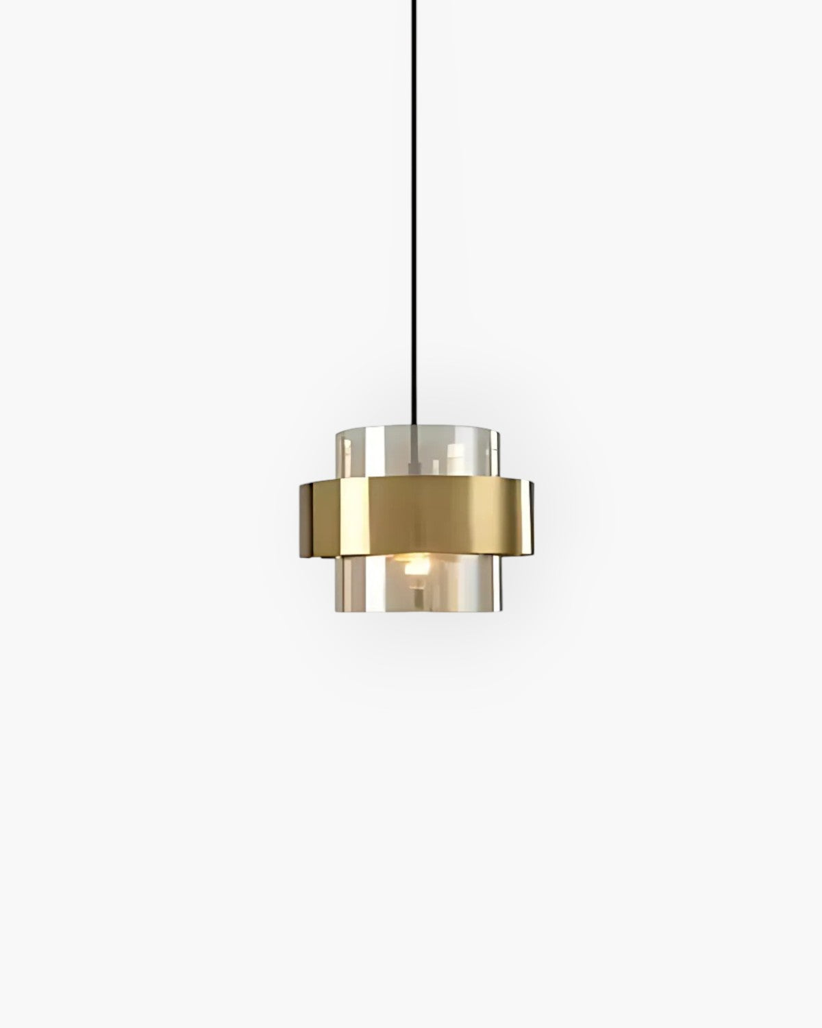 Modern Brass and Glass Pendant Light Elegant Ceiling Fixture — Main Image
