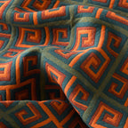 Luxury Geometric Cotton Quilt Set Orange Teal Reversible King Size Bedding — Image 8