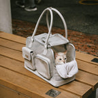 Pet Carrier Tote Bag Durable Mesh Faux Leather Travel-Friendly for Small Dogs Cats — Image 13