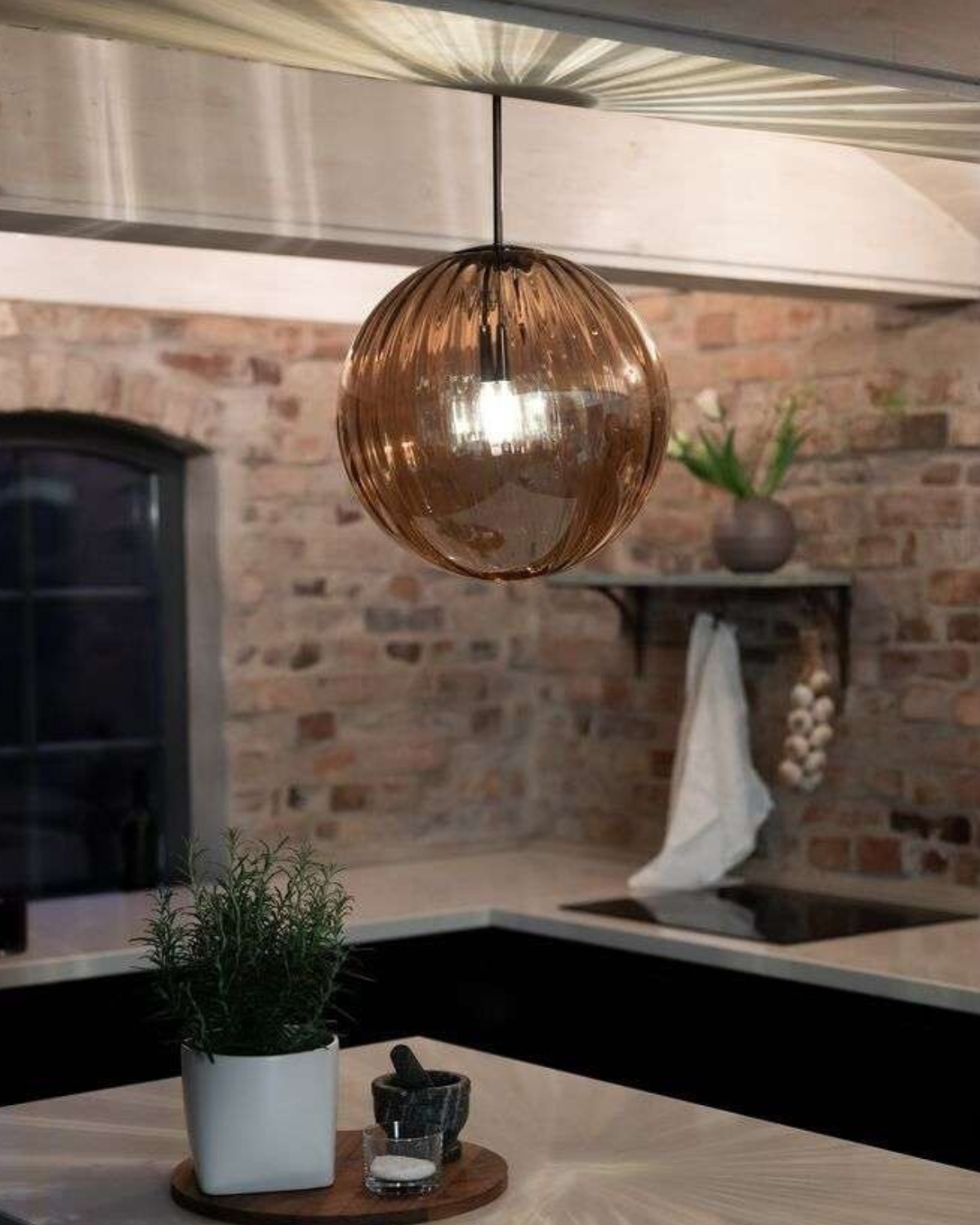 Modern Glass Pendant Light Elegant Globe Design Multiple Colors for Dining Room Kitchen Living Space — Image 9