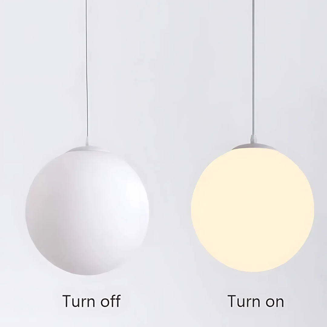 Modern Pendant Light Fixture - Adjustable Glass Shade, White, Multiple Sizes — Image 5