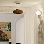 Modern Glass Ceiling Pendant Light Brass Fixture Contemporary Design Amber — Image 8