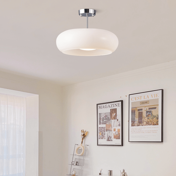 Modern Glass Ceiling Pendant Light Brass Fixture Contemporary Design Amber — Image 2