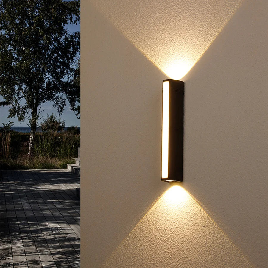 Modern LED Outdoor Wall Light Fixture Black Weatherproof Energy Efficient — Image 2