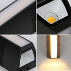 Modern LED Outdoor Wall Light Fixture Black Weatherproof Energy Efficient — Image 5