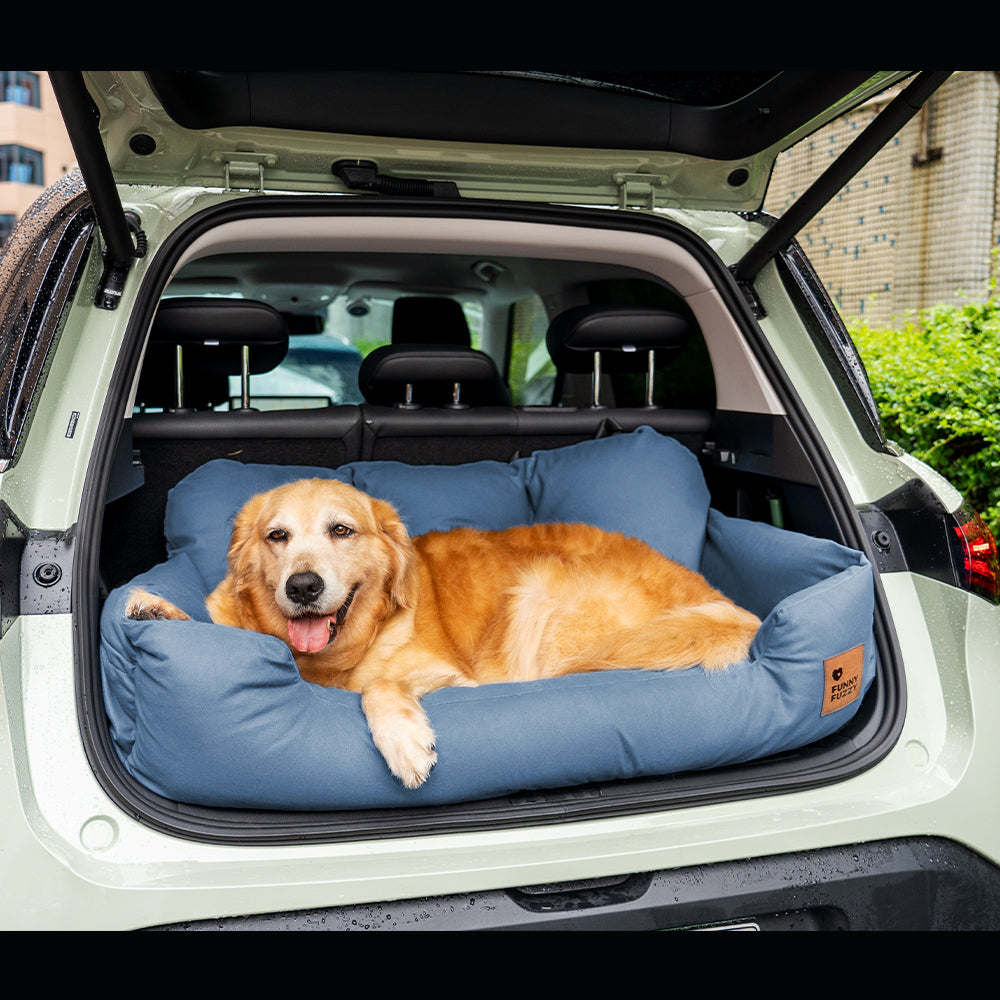 Funny Fuzzy Pet Car Seat Bed Plush Cushion Safety Belts Gray — Image 16