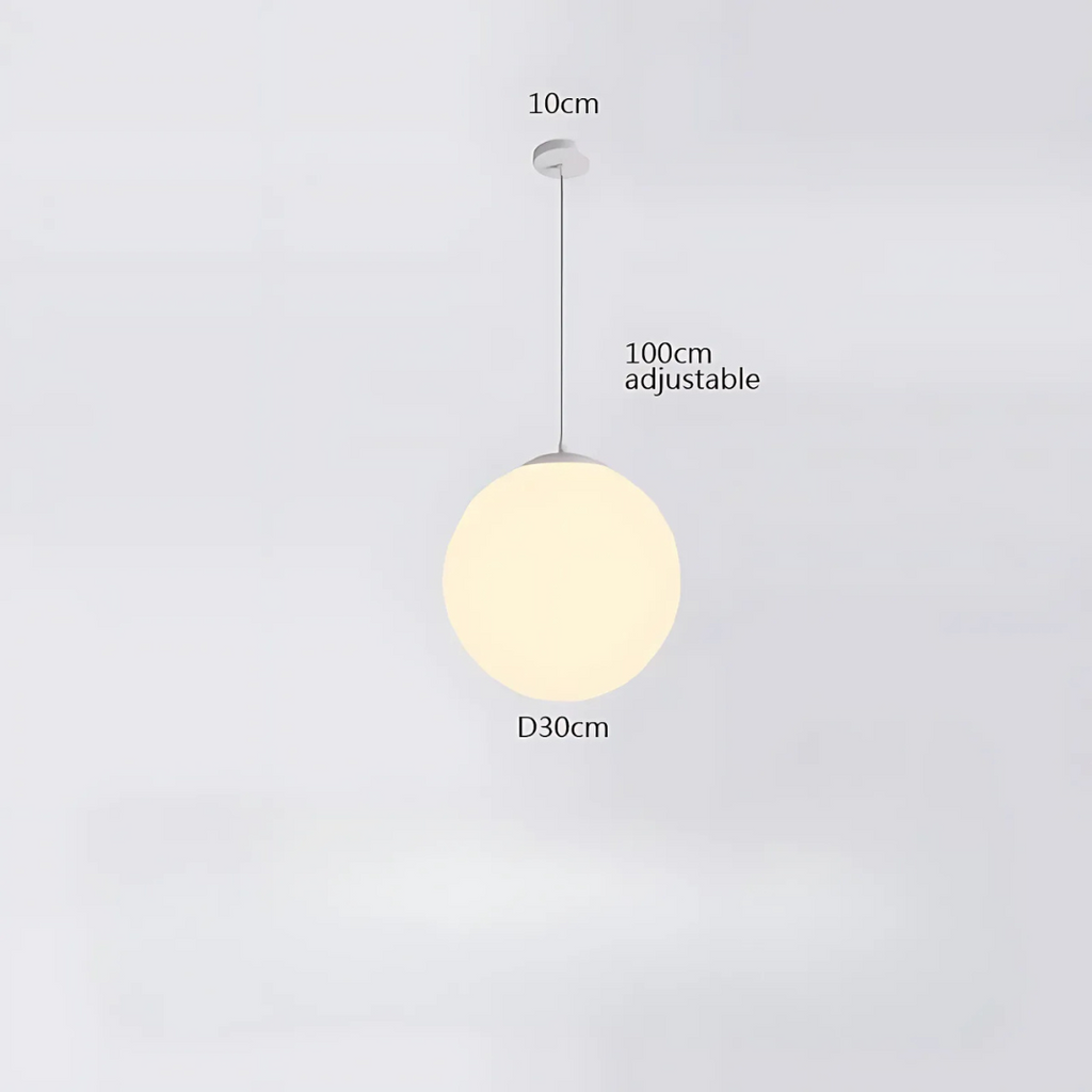 Modern Pendant Light Fixture - Adjustable Glass Shade, White, Multiple Sizes — Image 16