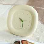 BUBBLE Desk Clock Silent Non-Ticking Cream Plastic Modern Design — Main Image