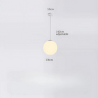 Modern Pendant Light Fixture - Adjustable Glass Shade, White, Multiple Sizes — Image 11