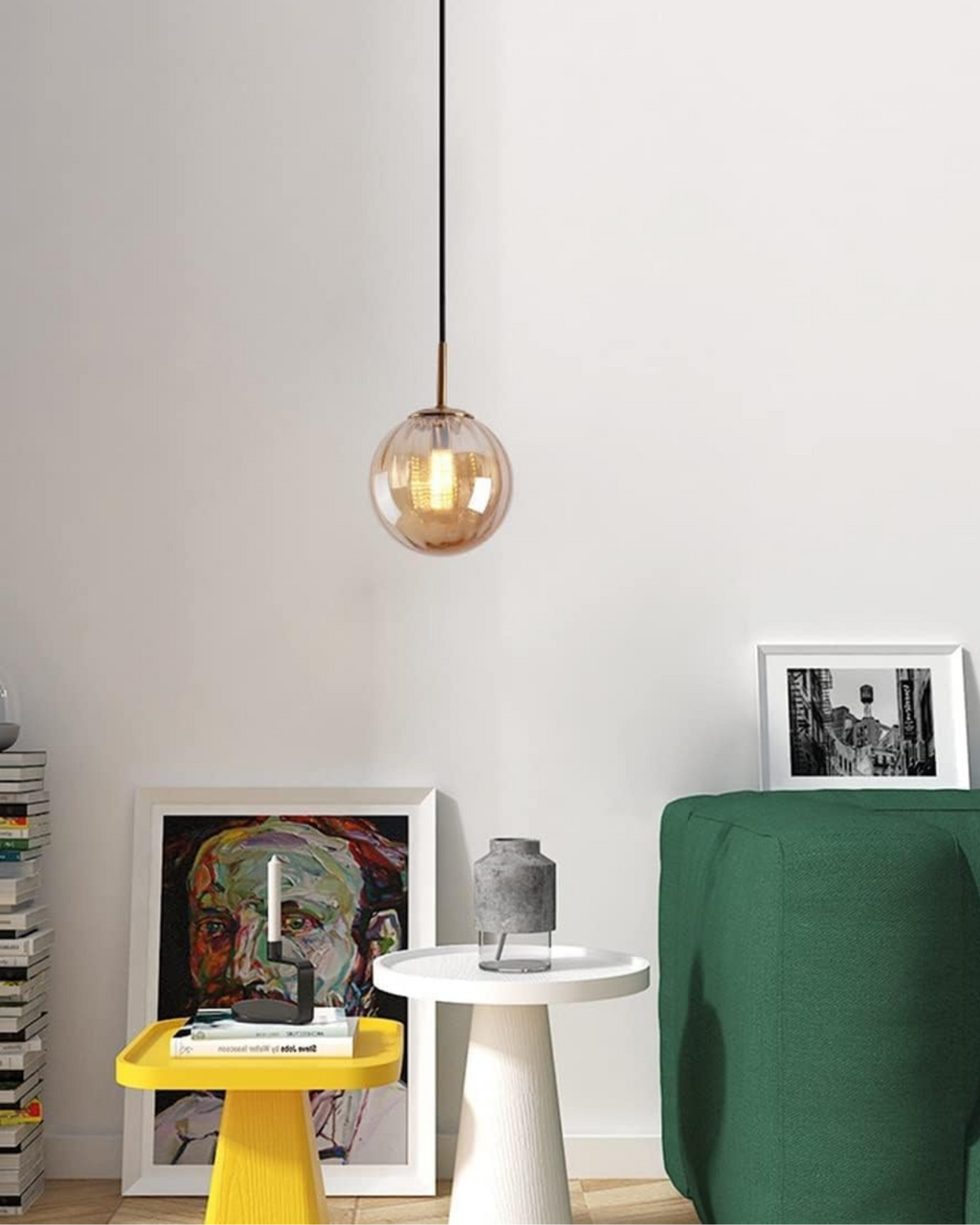 Modern Glass Pendant Light Elegant Globe Design Multiple Colors for Dining Room Kitchen Living Space — Image 21