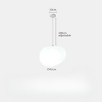 Modern Pendant Light Fixture - Adjustable Glass Shade, White, Multiple Sizes — Image 10
