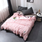 Cozy Reversible Cotton Comforter - Yellow & Gray, Queen Size, Soft & Warm — Image 4