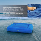 Funny Fuzzy Orthopedic Dog Bed Blue Waterproof Oxford Fabric Large — Image 4
