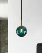 Modern Glass Pendant Light Elegant Globe Design Multiple Colors for Dining Room Kitchen Living Space — Image 18
