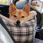 Luxury Pet Car Seat Cover Plush Lining Waterproof Travel Bed Adjustable Safety Straps Anti-Slip Bottom Plaid — Image 7