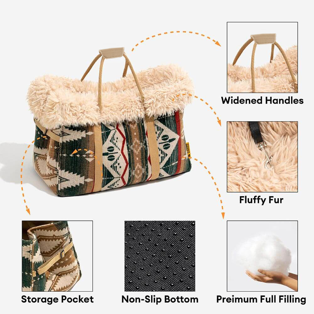 Pet Carrier Bag Plush Interior Multi-Size Portable Travel Tote for Dogs Cats Durable Fabric — Image 7