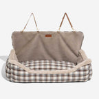 Luxury Pet Car Seat Cover Plush Lining Waterproof Travel Bed Adjustable Safety Straps Anti-Slip Bottom Plaid — Image 13
