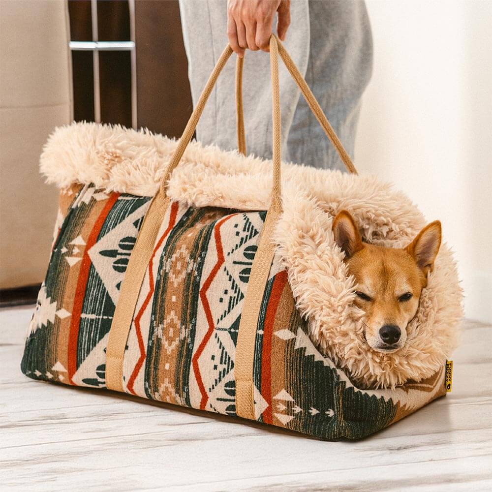 Pet Carrier Bag Plush Interior Multi-Size Portable Travel Tote for Dogs Cats Durable Fabric — Image 2