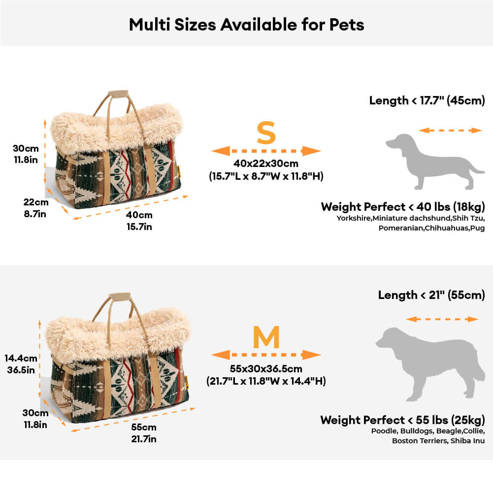 Pet Carrier Bag Plush Interior Multi-Size Portable Travel Tote for Dogs Cats Durable Fabric — Image 6
