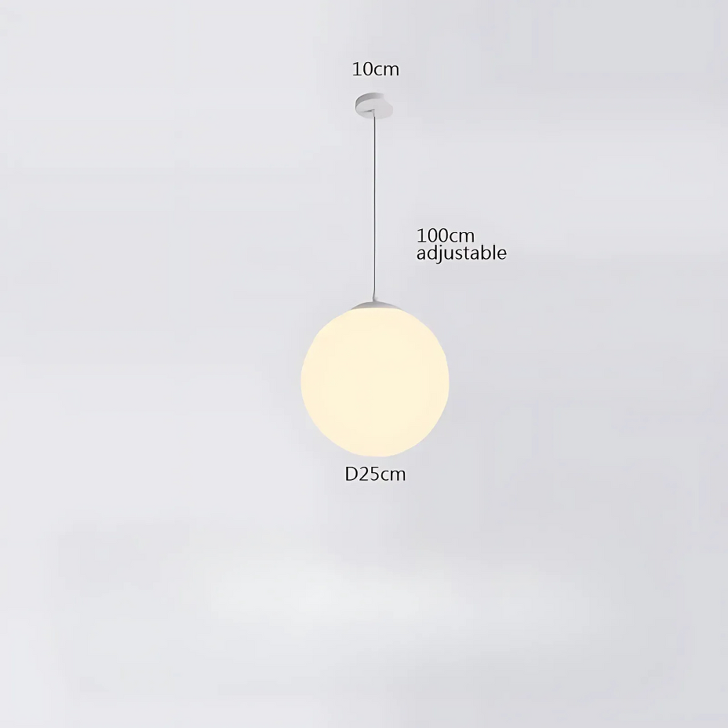 Modern Pendant Light Fixture - Adjustable Glass Shade, White, Multiple Sizes — Image 15