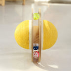 Interactive Cat Toy Sisal Rope Wooden Frame Teaser Ball Yellow — Image 3
