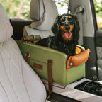 Funny Fuzzy Pet Travel Carrier Faux Leather Plush Pillow Green Dog Car Seat — Main Image