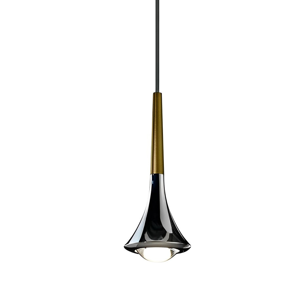 Modern Pendant Light Fixture Chrome Finish Adjustable Height LED Dining Room — Image 7