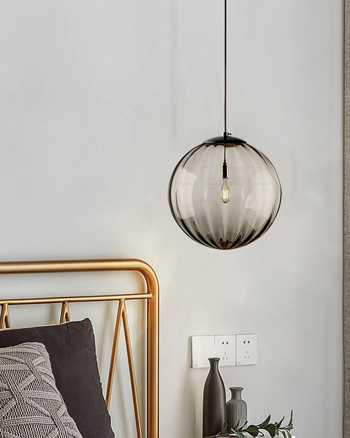 Modern Glass Pendant Light Elegant Globe Design Multiple Colors for Dining Room Kitchen Living Space — Image 15
