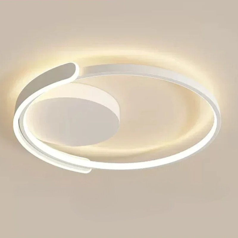 Modern LED Ceiling Light Fixture Acrylic Circular Design White Black — Image 6