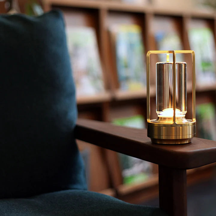 Modern LED Table Lamp Metal Frame Black Gold Silver Ambient Lighting — Image 6