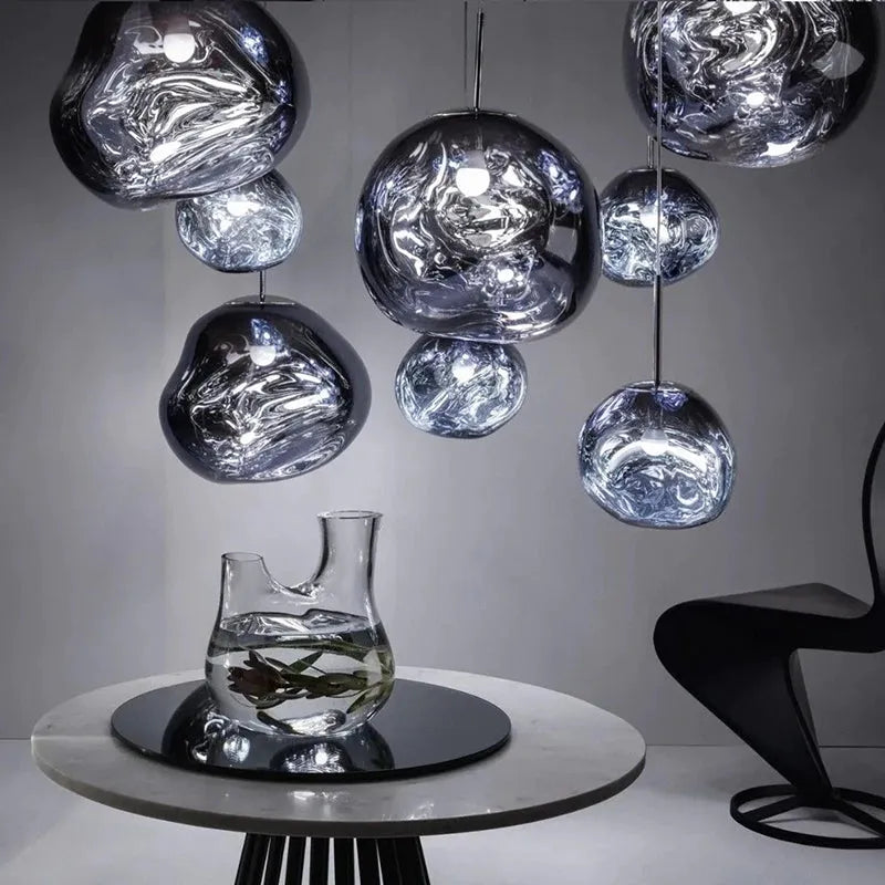 Artistic Glass Pendant Light Handcrafted Blown Glass Ceiling Fixture Modern Design — Image 4