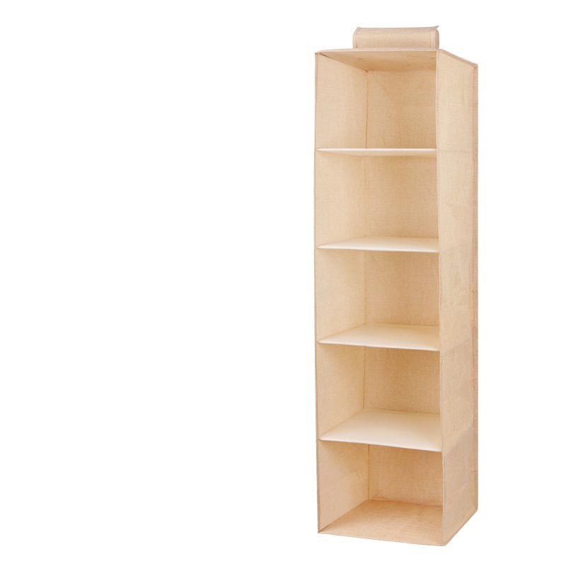 Hanging Closet Organizer with Shelves Durable Fabric Storage Solution Grey — Image 9