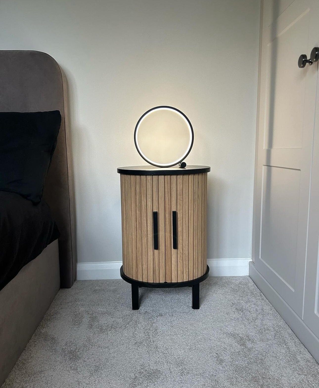 Modern LED Ring Table Lamp with Touch Control, Adjustable Brightness, Black/White, Minimalist Design — Image 18