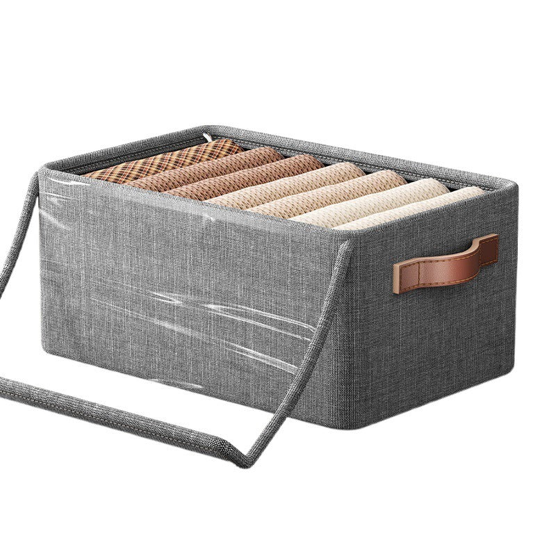Foldable Fabric Storage Bins with Handles Gray 47x28x20cm Closet Organizer — Image 8