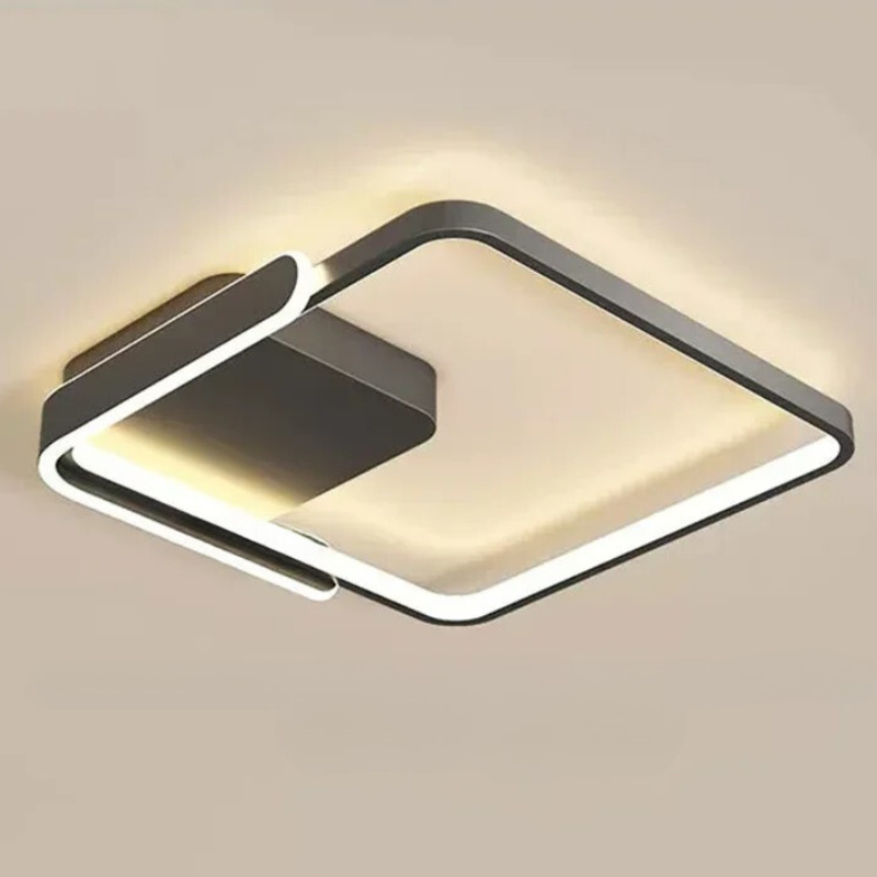 Modern LED Ceiling Light Fixture Acrylic Circular Design White Black — Image 7