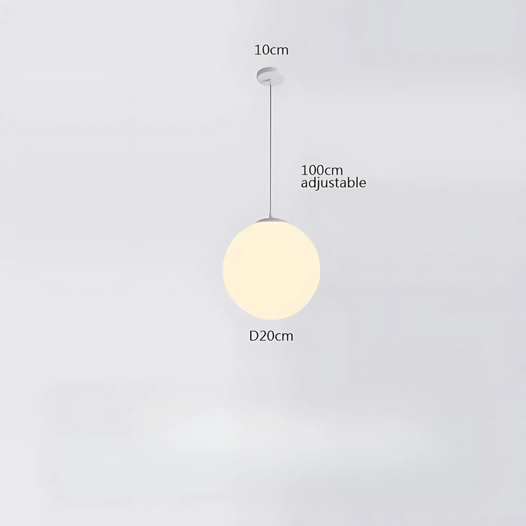 Modern Pendant Light Fixture - Adjustable Glass Shade, White, Multiple Sizes — Image 14