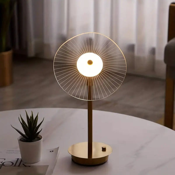 Modern Gold LED Table Lamp with Unique Design, Adjustable Brightness, Metal — Image 3