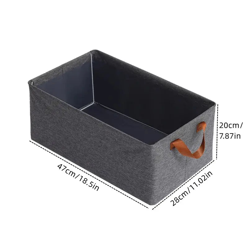 Foldable Fabric Storage Bins with Handles Gray 47x28x20cm Closet Organizer — Image 7