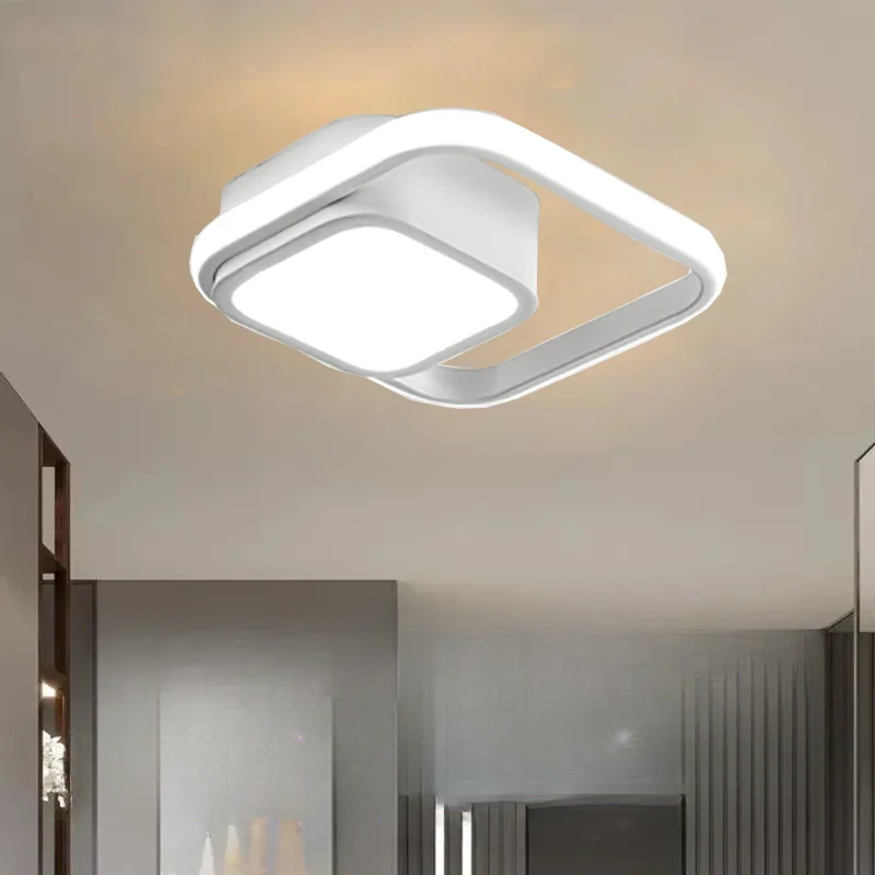 Modern LED Ceiling Light Fixture - Black & White, Metal, 12-inch — Image 4