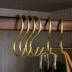 Premium S-Shaped Metal Hooks Gold Heavy-Duty Closet Organizer for Belts Bags Accessories — Image 6