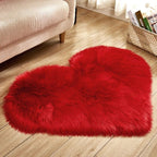 Heart Shaped Faux Fur Area Rug Soft Plush Decorative Accent Carpet — Image 12