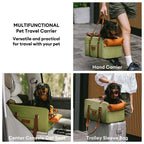 Funny Fuzzy Pet Travel Carrier Faux Leather Plush Pillow Green Dog Car Seat — Image 5