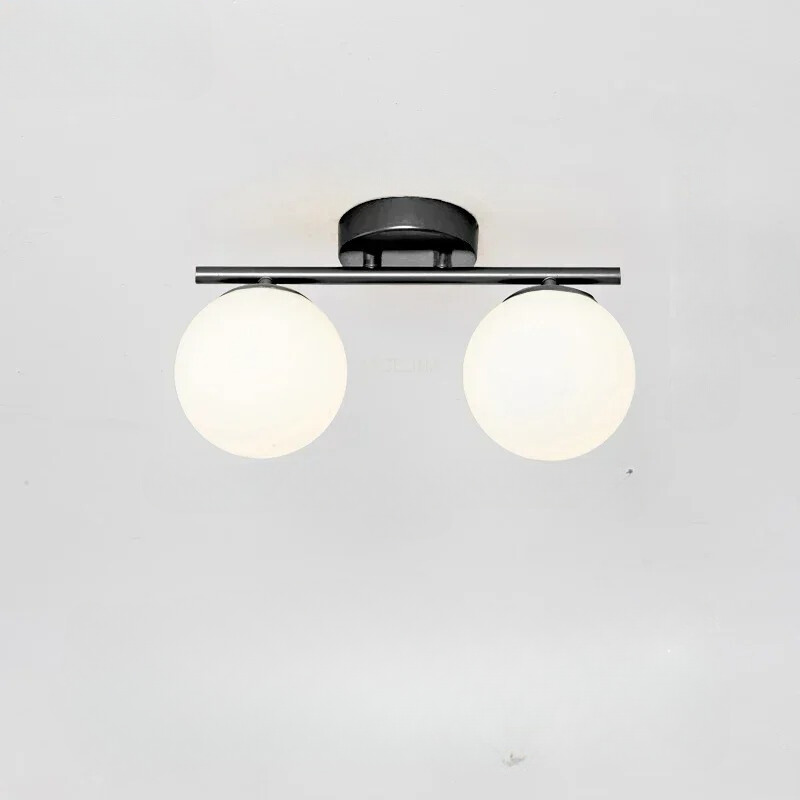 Ascelin Modern Ceiling Light Fixture - Gold & Black, Glass Globes, 2-3 Bulbs — Image 4