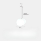 Modern Pendant Light Fixture - Adjustable Glass Shade, White, Multiple Sizes — Image 8