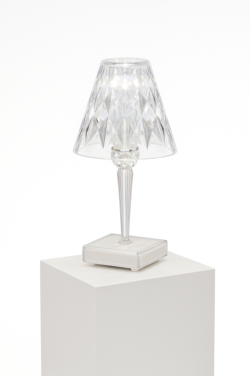 Elegant Crystal LED Table Lamp with Touch Control, USB Charging, 10.2 Inch — On Display