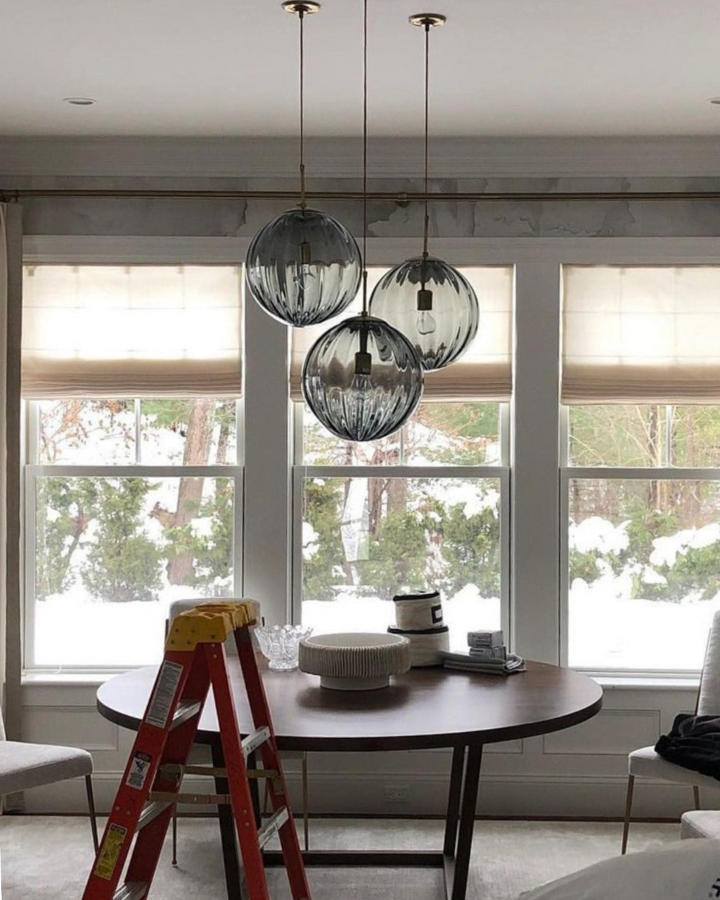 Modern Glass Pendant Light Elegant Globe Design Multiple Colors for Dining Room Kitchen Living Space — Image 2